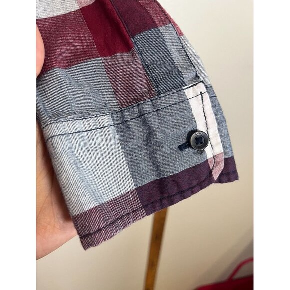 Hollister Plaid Shirt L Red Preppy Classic Festive Holiday Retro Grunge Y2K 90s - Picture 3 of 10